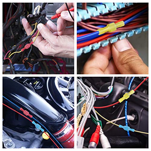 TICONN 400 Pcs Nylon Spade Quick Disconnect Connectors Kit, Electrical Insulated Terminals, Male and Female Spade Wire Crimp Terminal Assortment Kit - style: Combo 400Pcs