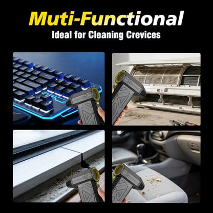 Compressed Air Duster,420 mins Runtime,Replace Canned Air to Clean Computer | 7800mAh,150000RPM,150g wind force,45M/S wind speed,comes with LED light.Portable air blower for computer, keyboard clean