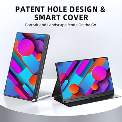 UPERFECT Portable Monitor, 15.6" IPS 1920X1080 FHD Eye Care Travel Screen | USB C, HDMI, Dual Speaker, VESA, Gaming Monitor, External Monitor for Laptop PC Phone w/Case - size: 15.6