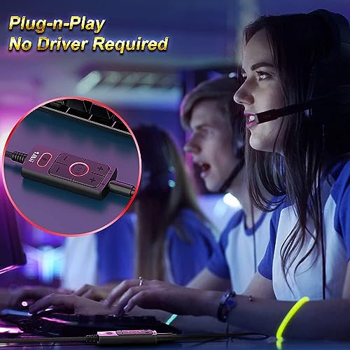 1Mii USB Sound Card, 3.5mm Audio Adapter with Virtual 7.1 for PC/Laptop | Plug and Play No Driver Needed, Control Volume Mute Directly, 6 ft Braided Cable, for Gaming, Meetings and Voice Chat