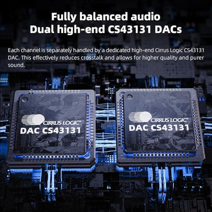 FiiO BTR13 Bluetooth Headphone Amplifier with LDAC, aptX Adaptive, aptX HD, AAC (Dual CS43131 3.5mm Unbalanced & 4.4mm Balanced Output) (Black) | LDAC and AAC support, AptX Adaptive and aptX HD, Dual CS43131 DAC, 3.5mm and 4.4mm outputs - color: Black