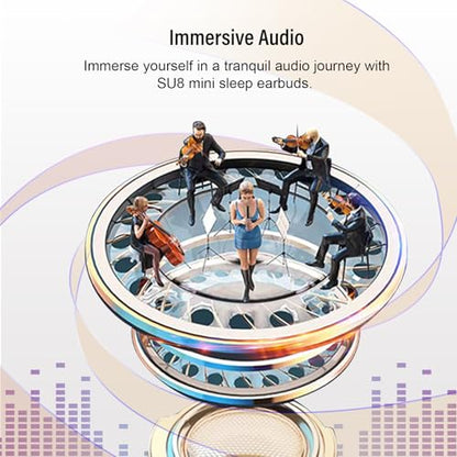 Sleep Earbuds Bluetooth 5.4 in Ear Light-Weight Headphones, Mini Sleep Headphones Small Design for Side Sleepers, 47H Playtime with Charging Case, Clear Calls Earphones, IvoryWhite - color: IvoryWhite