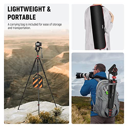 NEEWER 72" Fluid Head Video Tripod Monopod, Aluminum Alloy QR Plate Compatible with DJI RS Gimbal, 360° Pan & +90°/-70° Tilt for DSLR Camera Camcorder, Max Load 13.2lb/6kg, TP72A - style: TP72A