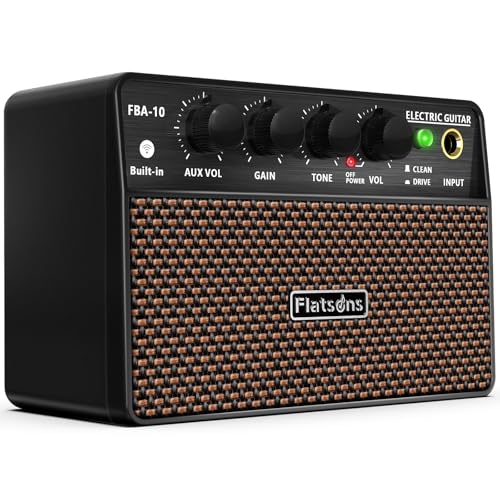 10W Mini Guitar Amp,Rechargeable Electric Guitar Amplifier | with Clean/Drive Channel,6H Working,3.5mm headphone jack for silent practice,Wireless Portable Amp for Practice & Traveling - color: Black