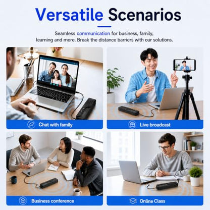 3 in 1 USB Computer Speaker with Microphone, PC Laptop Desktop Conference Speaker with Mic for Smart Home Office and Online Study，360 Degree Enhanced (3) - style: 3
