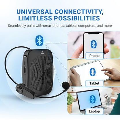 15W Wireless Voice Amplifier with Headset Microphone