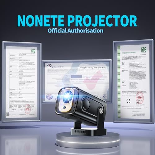 Projector [Auto Focus & Native 1080P & Built-in Apps] Mini Portable Projector 1080P, 4K Full HD with WiFi 6 & Bluetooth 5.4, Auto Focus & Keystone, 270° Rotatable, Compatible with Phone/HDMI/USB,Black - color: Obsidian Black