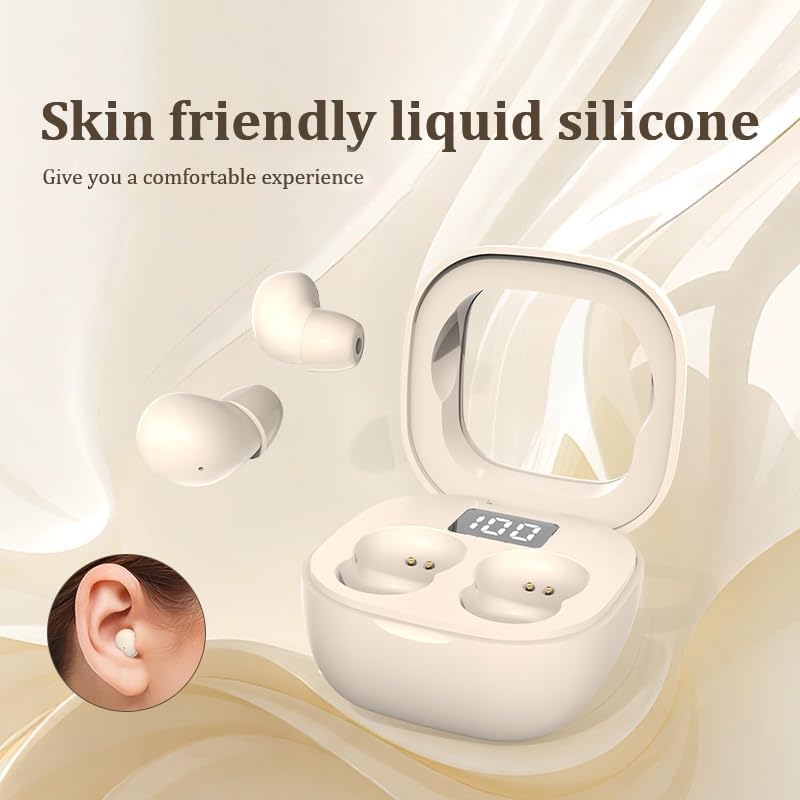 Mini Earbuds for Work and Sleep, Small Bluetooth 5.3 Headphones, 24 Hours Total Battery Life