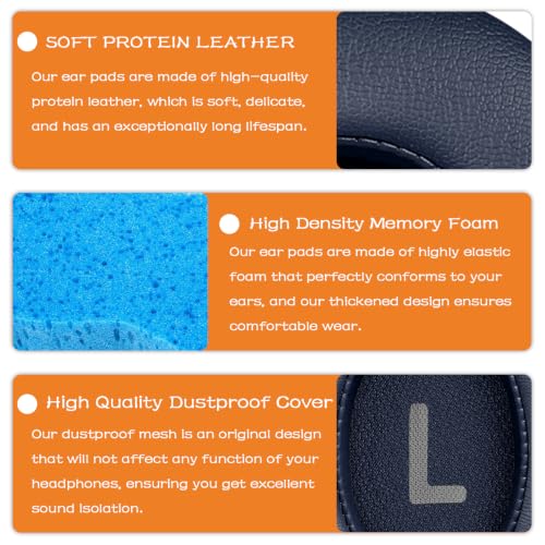 Replacement Ear Pads for JBL Tune 700BT, 710BT, 720BT, Tune 750BTNC, 760NC, 770NC Wireless Over-Ear Headphones, Ear Cushions, Ear Cups Cover Repair Parts (Blue) - color: Blue