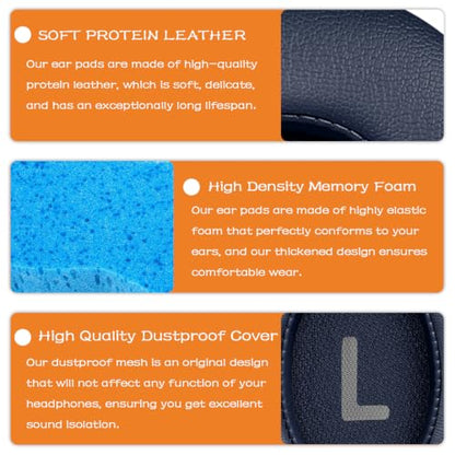 Replacement Ear Pads for JBL Tune 700BT, 710BT, 720BT, Tune 750BTNC, 760NC, 770NC Wireless Over-Ear Headphones, Ear Cushions, Ear Cups Cover Repair Parts (Blue) - color: Blue