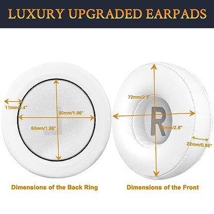 SOULWIT Earpads Replacement for JBL Tune 450BT/Tune 460BT/Tune 500BT/Tune 510BT/Tune 520BT/Tune 530BT/JR 300BT/JR 310BT/E40BT/Junior 320BT, Ear Pads Cushions with Soft Protein Leather - White - color: White