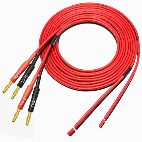 CNCESS Banana Plug to Bare Wire Open End Cable, 14AWG, 2-Pack (6 Feet) - size: 6 Feet
