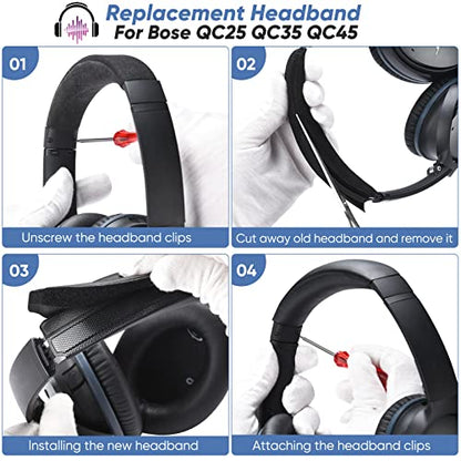 HeadponeMate Replacement Headband Cushion for Bose QC25 Headphones