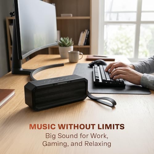 HyperGear BeastXL 30W Bluetooth Speaker - Wireless Portable Speaker with Loud Bass Stereo Sound, IPX6 Waterproof for Indoor/Outdoor Use with Built-in Mic