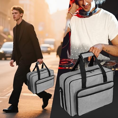 Audio Mixer Case 0.4 Inch Padded DJ Mixer Bag Travel Padded Case for Audio Mixers, DJ Controllers & Equipment Compatible with RODECaster Pro,RODECaster Pro II,TC-Helicon GoXLR-Grey - color: Mixer Bag(Grey)