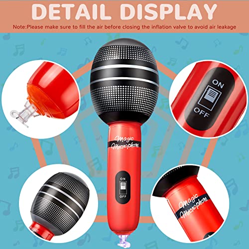 30 Pcs Inflatable Microphones for Kids & Adults, Karaoke Party Favors - color: Bright Color