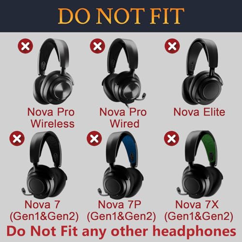 SOULWIT Headband for SteelSeries Arctis Nova (1/3/4/5) - Black | HeadStrap for Arctis Nova 1/1X/1P/3/3X/3P/4/4X/4P/5/5X/5P Headphones