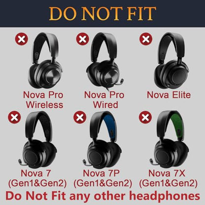 SOULWIT Headband for SteelSeries Arctis Nova (1/3/4/5) - Black | HeadStrap for Arctis Nova 1/1X/1P/3/3X/3P/4/4X/4P/5/5X/5P Headphones
