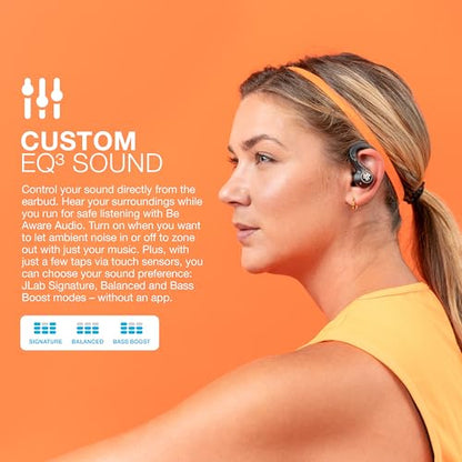 JLab Epic Air Sport ANC True Wireless Bluetooth 5 Earbuds, Headphones for Working Out, IP66 Sweatproof, 15-Hour Battery Life, 55-Hour Charging Case, Music Controls, 3 EQ Sound Settings - style: ANC