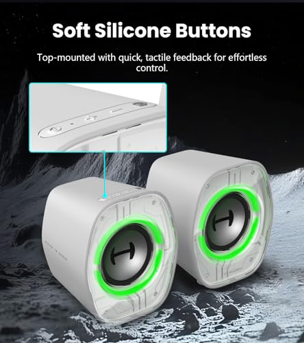 Edifier G1000 II Desktop Computer Speakers for Gaming, 2.5" Full-Range Driver & Enhanced Bass, Bluetooth 5.4 USB-C AUX, 9 Dynamic RGB Lighting Modes for PC - White | 2.5" Full-Range Driver & Enhanced Bass, Bluetooth 5.4, 9 Dynamic RGB Lighting Modes for P