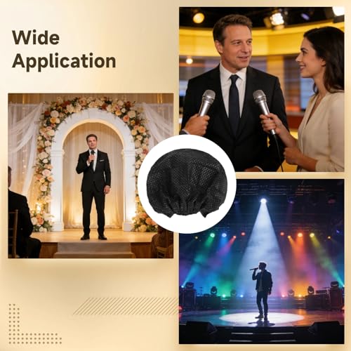 800Pcs Disposable Microphone Covers, Non-Woven Fabric Handheld Windscreen Foam Covers,Mic Cover with Elastic Bands, Universal Fit for KTV, Bars, Conferences, Performances and Recording Studios