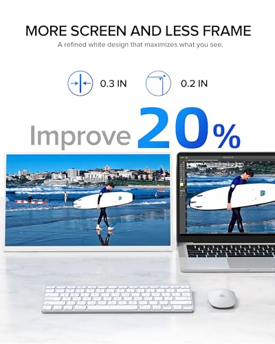 UPERFECT Portable Monitor 15.6", 125% sRGB 1080P Laptop Monitor (White) - size: 15.6 Inches