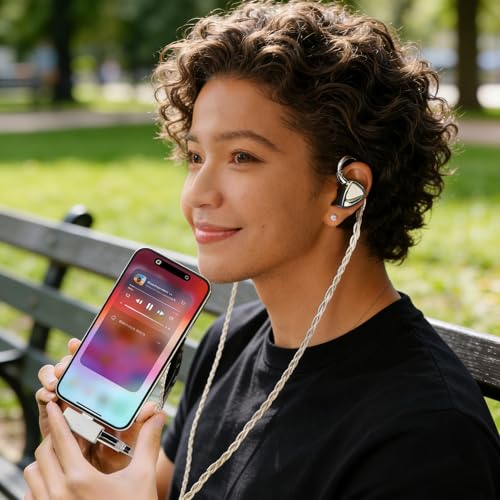 USB C DAC Headphone Amplifier, High Resolution 32bit/384kHz Portable HiFi Audio Adapter, USB Type C to 3.5/4.4mm Earbuds Amp Jack Dongle for Phone/PC - Plug and Play (Titanium)