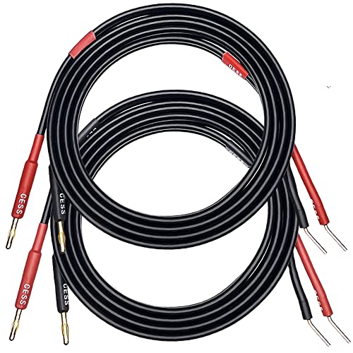 CNCESS Banana Plug to Pin Plug Speaker Cable, 12AWG, 6 ft, 2-Pack - size: 6 Feet