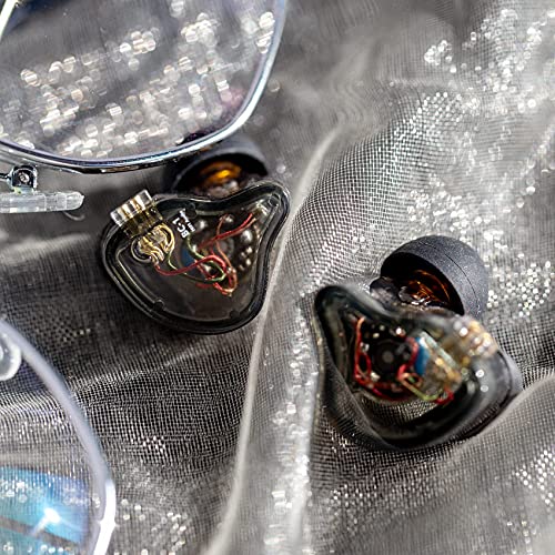 CCZ Yinyoo 멜로디 인이어 이어폰, 마이크 이어 모니터가 없는 헤드폰 유선 이어버드, IEM HiFi 베이스, 1DD 1BA, 이어 핀, 음악가, 가수, 스테이지용 4N OFC 케이블 (마이크 없음, 투명 블랙) - color: 투명., size: 마이크 없음, style: 마이크 없음