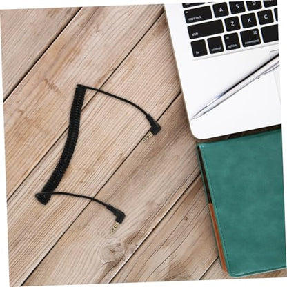 MERRYHAPY Coiled 3.5mm Audio Cord Extension with Right Angle Ends
