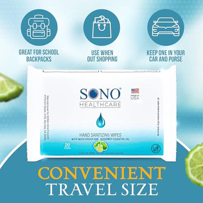 SONO Disinfecting Wipes - 160 Count (Pack of 2) + Sanitizer, Alcohol-Free, No Bleach, Medical-Grade, Multi-Surface Cleaning for Home, School, Office - size: 160 Count (Pack of 2)