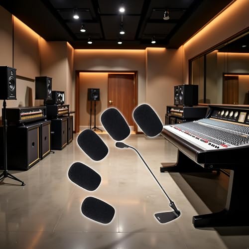 5 Pcs Black Replacement Microphone Sponge Wind Shield Windscreen Foam Cover for Microphone Windscreen for Shure CVG18-B/C Gooseneck Condenser Accessories