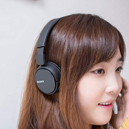 Sony ZX Series Wired On-Ear Headphones, Black MDR-ZX110 - color: Black, style: No Mic