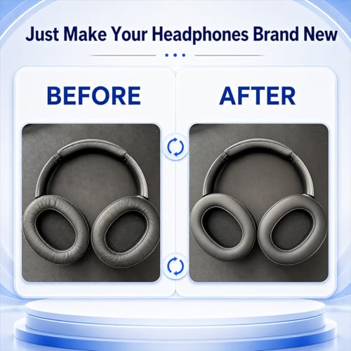 Replacement Ear Pads for Sony WH-XB900N/WH-CH710N/WH-CH720N/WH-RF400/MDR-RF895RK Headphones, Extra Thick Ear Cushions with Protein Leather＆Memory Foam - color: Gray