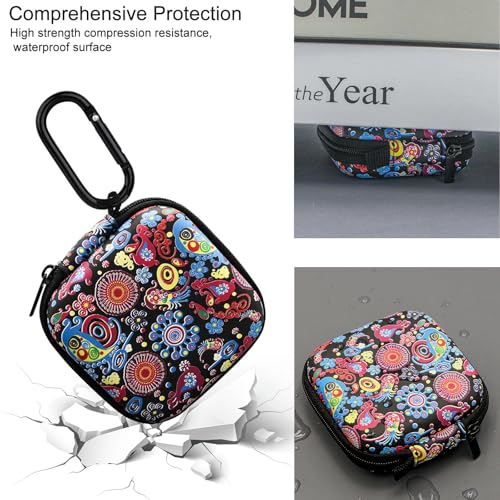 Earbud Case,Headphone Organizer Earbud Storage Bag, Hard EVA Shockproof Cover Carrying Case with Carabiner Clip Compatible with AirPods 4 AirPods Pro 2nd /3/2/1 Bose Galaxy (Jellyfish)