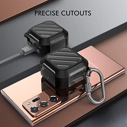 AHASTYLE Samsung Galaxy Buds FE/Galaxy Buds2 Pro Case/Galaxy Buds 2 Case | Galaxy Buds Pro Case/Galaxy Buds Live Case Shock-Proof Rugged Protective Cover Case Support Wireless Charging (Black) - color: Galaxy Buds FE/2 Pro/2/Pro/Live, Army Black