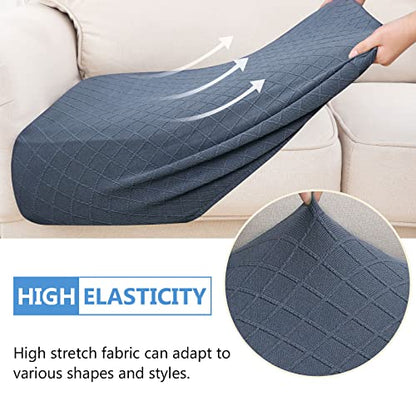 Jacquard Couch Cushion Covers, L Shape Sectional Sofa Slipcovers | Diamond Lattice, L Shape Sectional Fit, Washable, Chaise Cushion Cover, Sofa Protection (1 Piece for Chaise) - color: Grey, size: Chaise (1 Piece)