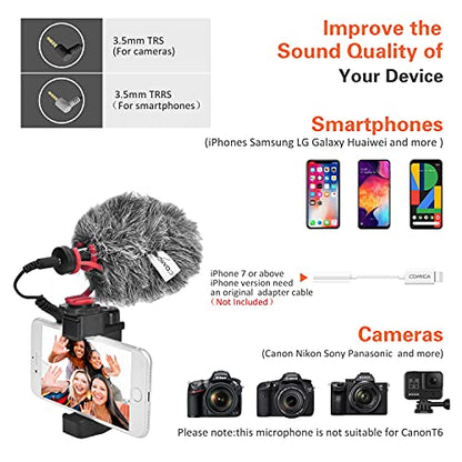 COMICA CVM-VM10II Universal Shotgun Microphone for Camera, iPhone, Android - color: Red