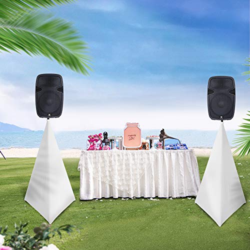 PRORECK Speaker Stand Cover Tripod Stand Skirt Skrim 360 Degree Cover White x 2 - color: TWO PACK-WHITE