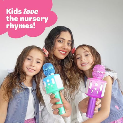 Move2Play, Kids Karaoke Microphone | Includes Pre-Loaded Songs & Bluetooth | Kids Birthday Party Gift | Toy for All Ages 2, 3, 4, 5, 6+ Year Old Girls, Boys & Toddlers - color: White/Pink