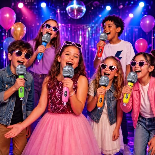 30 Pcs Inflatable Microphones for Kids & Adults, Karaoke Party Favors - color: Bright Color