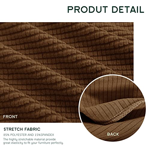 Hokway Stretch Couch Cushion Slipcovers Reversible Cushion Replacement Slipcovers Sofa Cushion Covers(Brown, 2 Pieces) - color: Brown, size: Small (2 Pieces)