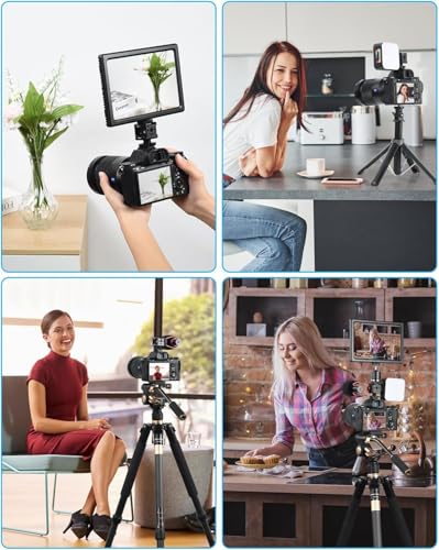 Triple Cold Shoe Mount with 1/4"-20 Thread 3 Port Cold Shoe Mount for Microphone LED Flash Light Monitor