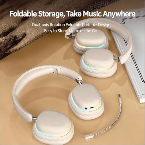 Active Noise Cancellation Bluetooth Headset On Ear Painless Wear Foldable Rotatable Design Lightweight Dual Device Connectivity Detachable Gaming Mic-SY-T3 White - color: Headset SY-T3 White