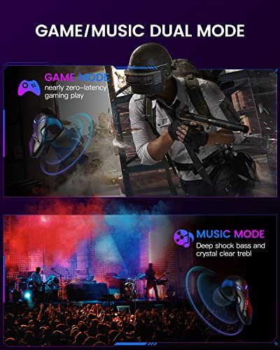 EKSA Wireless Gaming Earbuds, Bluetooth Headphones for Mobile Gaming, Switch, Music - 38ms Ultra Low Latency - 36 Hours Playtime - Game/Music Mode - Built in Mic - Noise Isolation
