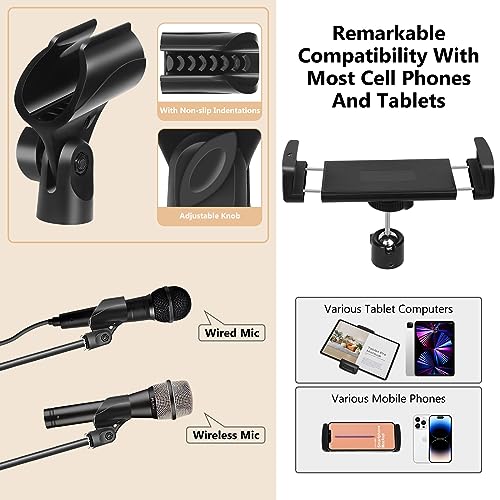 Ramzi Mic Stand 6 In 1 Microphone Stand | Floor Boom Mic Stand, Support Boom Gooseneck Mic Clips Tablet Phone Holder Any Combination With Mic Stand Bag - size: Mic Stand+Boom+Gooseneck