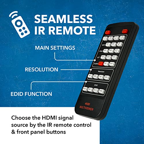 OREI 2x1 HDMI Multi Viewer Seamless Switch - 4K@60Hz RS-232 IR PIP EDID OSD