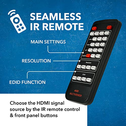 OREI 2x1 HDMI Multi Viewer Seamless Switch - 4K@60Hz RS-232 IR PIP EDID OSD