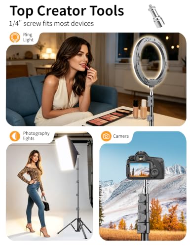 Flexible Tripod for iPhone, 88" Tall Cellphone Tripod with Gooseneck, Phone Holder and Wireless Remote, Camera Phone Stand for Recording Filming, Compatible with iPhone/Android - size: 88 inch