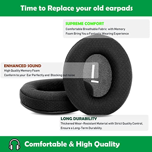 Professional Replacement Earpads for Mpow 059, H1, H5 Bluetooth Headphones - Earpads with Breathable Fabric & Foam - Headphone Earpad - Earpad - Headphone-Replacement-Earpads - Black